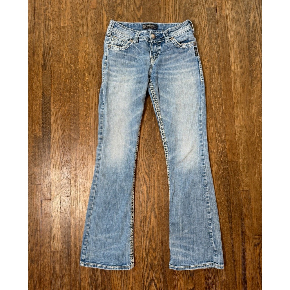 Silver Jeans Co Suki Mid Rise Bootcut Flap Pocket Jeans Women Size 26X31 Y2K